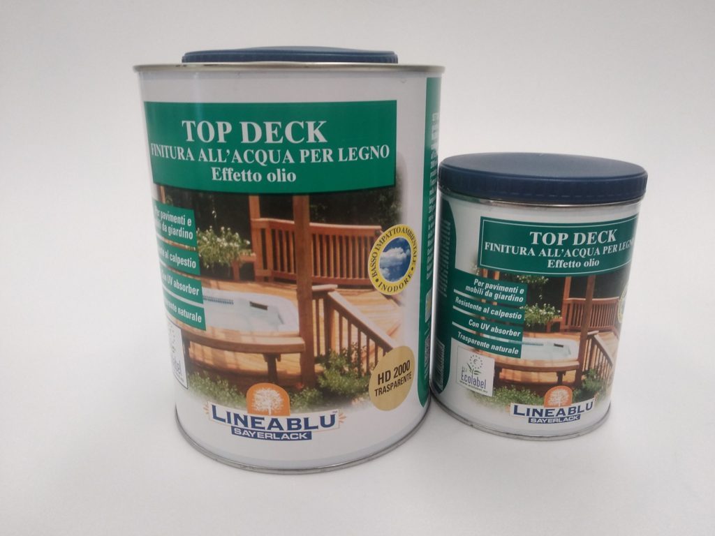 Sayerlack Top Deck HD2000 finitura all’acqua per legno esterno diversi formati Sayerlack Top Deck HD2000 finitura all’acqua per legno esterno diversi formati