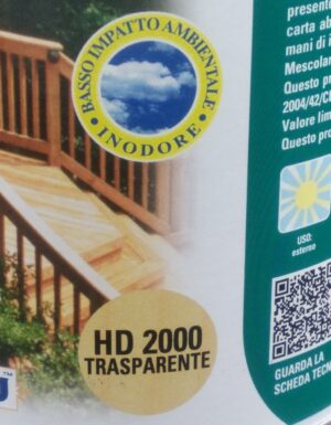 Sayerlack Top Deck HD2000 finitura all’acqua per legno esterno etichetta laterale